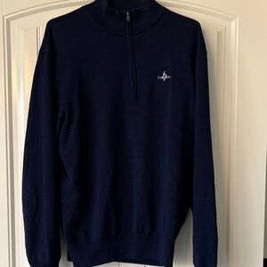 Footjoy Men's Sz L Navy Zip-Up Sweater w/water resistant lining — rain gear